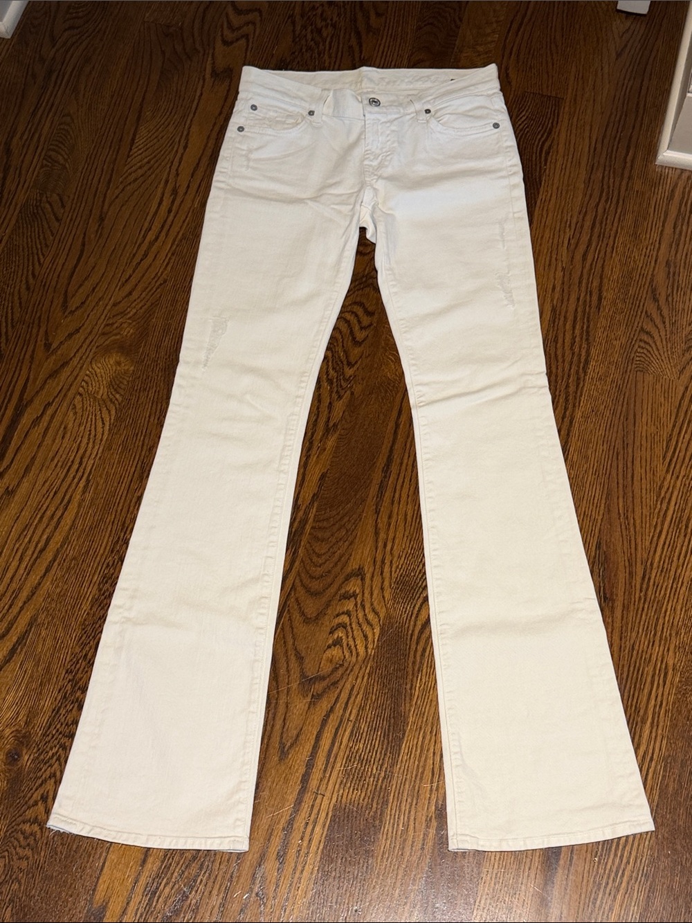 7 For All Mankind Off-White Flared Jeans